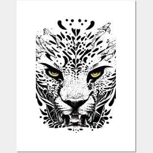 Cheetah Wild Animal Nature Illustration Art Tattoo Posters and Art